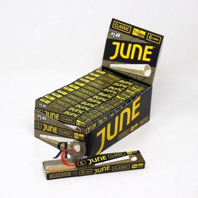 JUNE CLASSIC PRE-ROLLED CONES 6PK 1 1/4 SIZE 24 CT/ DISPLAY  (PRE-PRICED)